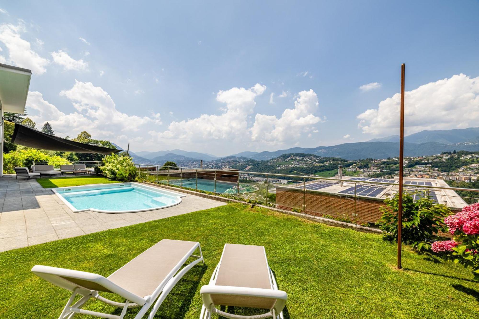 Villa Girandola with private, heated pool Lugano Esterno foto