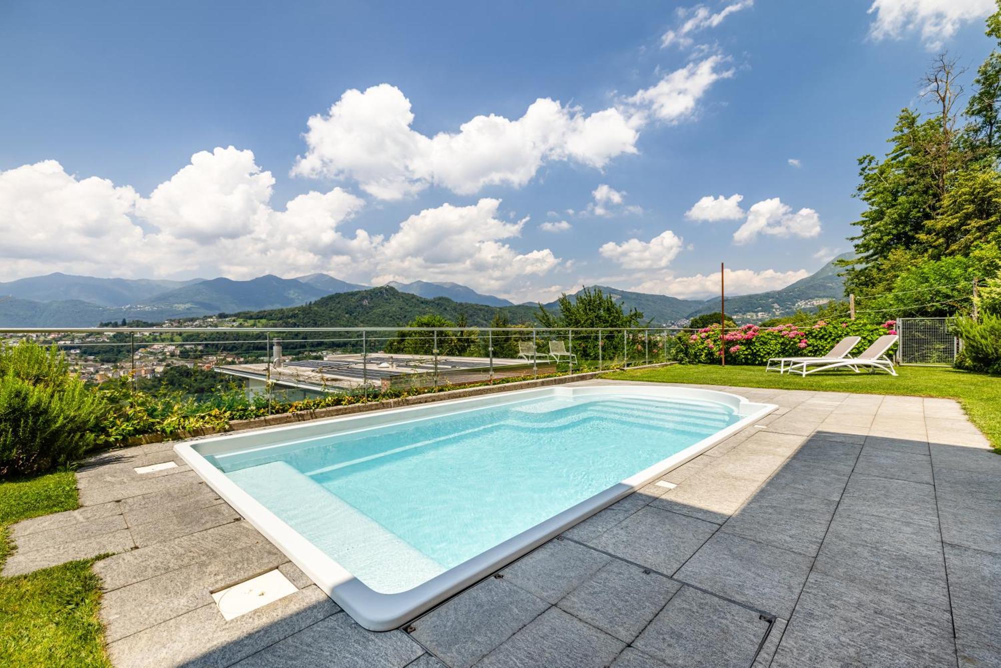 Villa Girandola with private, heated pool Lugano Esterno foto